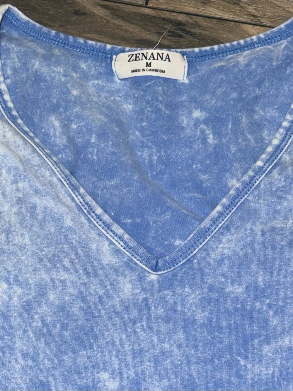 Zenana Outfitters Light Blue Acid-Wash women’s medium One-Piece Bodysuit - Picture 2 of 3
